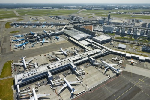 Aerial view of Schipol Airport