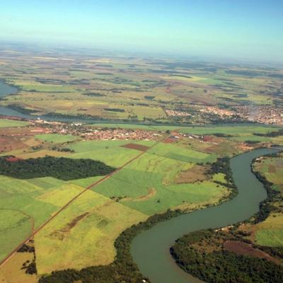 Aerial view of Paranaiba River