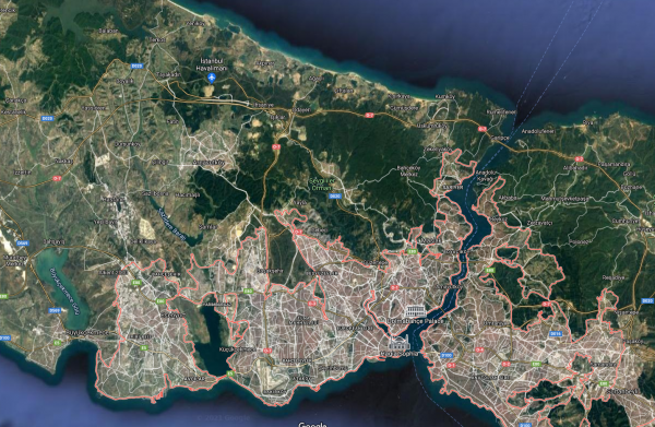 Satellite view of Istanbul