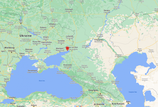 Map showing location of Taganrog
