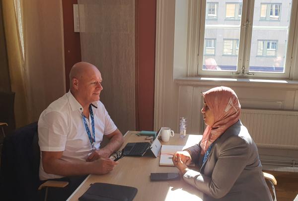 Interviewing Dr Soliman in Stockholm 